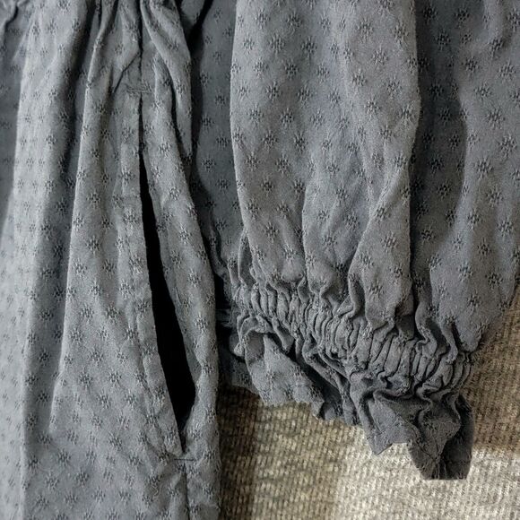 Universal Thread Dress Womens Large Black Eyelet Flared 3/4 Sleeve Knee Length - Picture 7 of 12